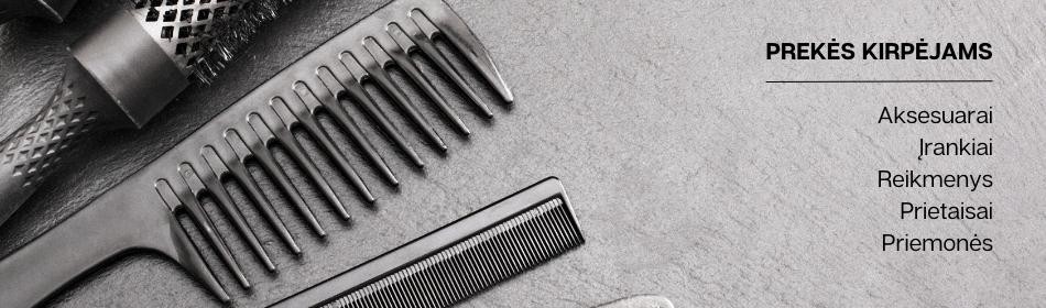 Aksesuarai, įrankiai, reikmenys, prietaisai ir priemonės kirpėjams (ir plaukams)